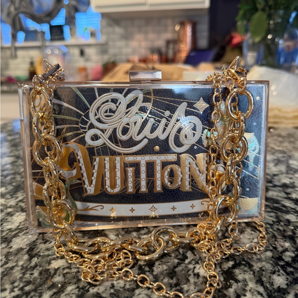 Louis Vuitton Clear Acrylic Crossbody with Gold Logo